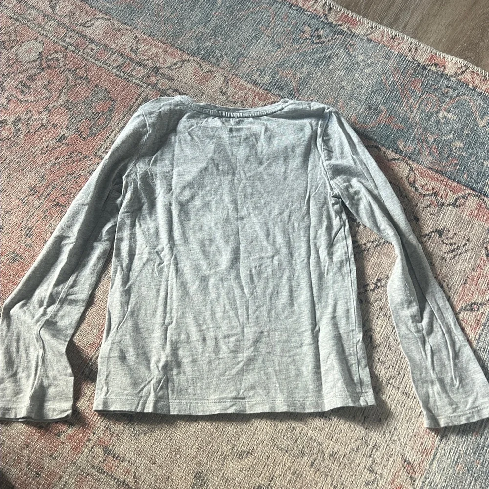 Gap Girls Gray Graphic Long Sleeve Top Size L (10)